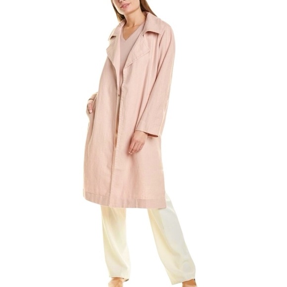 Eileen Fisher Jackets & Blazers - EUC Eileen Fisher Organic Cotton Pink Knee Length Sz M